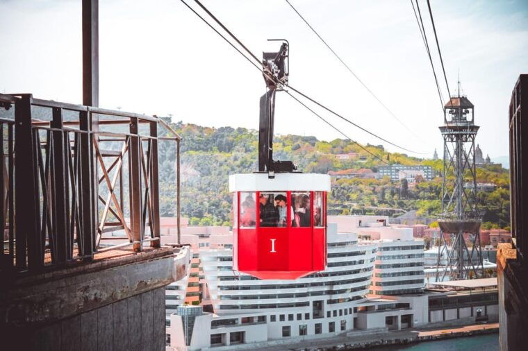 Barcelona: Guided Walking City Tour, Cable Car & Boat Ride - Cable Car Ride
