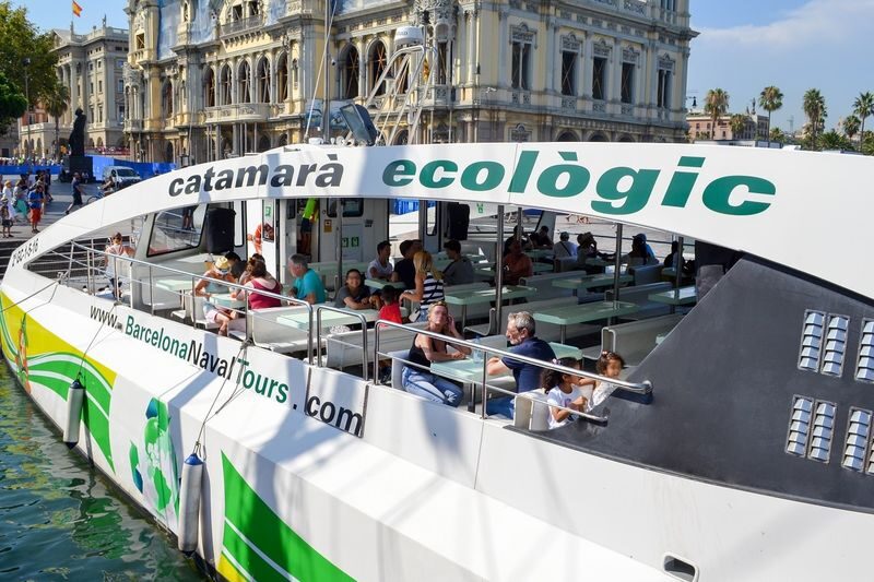 Barcelona Hop-On Hop-Off Bus Pass and Eco Catamaran Cruise - The green route: modernist Barcelona and the waterfront