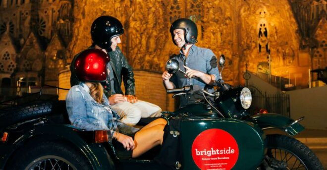 Barcelona: Night Tour on Sidecar Motorcycle - Tour Description
