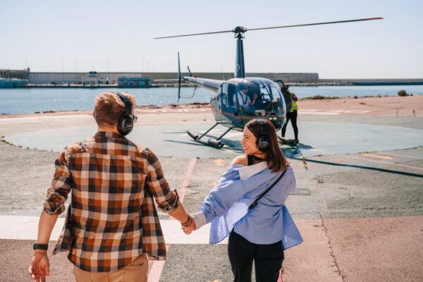 Barcelona Photo Adventure: Helicopter, Walking & Sailing - Helicopter Flight Over Barcelona