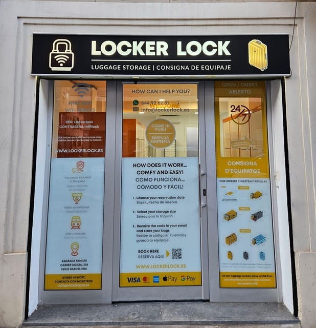 Barcelona Sagrada Familia: Luggage Storage 24H Size XL 4 Min Walking Distance - Booking Process