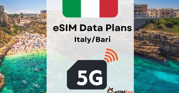Bari: Esim Internet Data Plan for Italy High-Speed 4g/5g - Booking Information