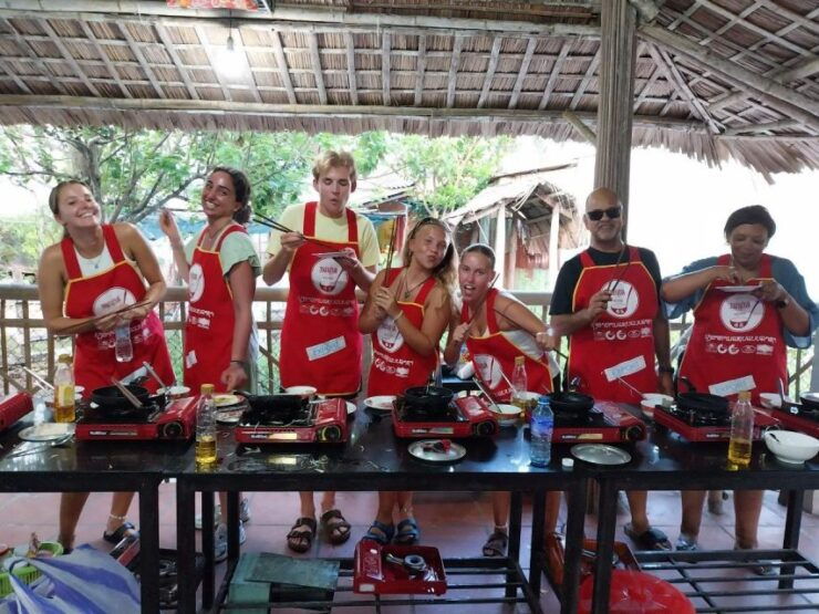 Bay Mau Eco Cooking Class With Basket Boat and Market Tour - Activities During the Cooking Class