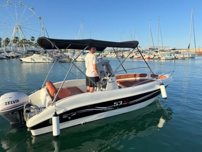 Benalmádena: Boat Rental Without License - Spotting Dolphins at a Safe Distance