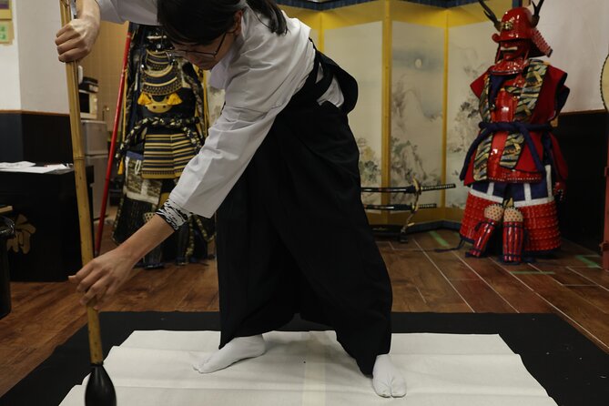 Big Shodo Japanese Calligraphy Near Osaka Castle - Meeting Point