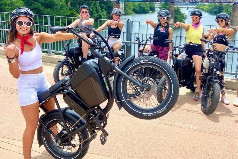 Biker Gang E-Bike Tour in Austin - The bridge and Austin’s bats
