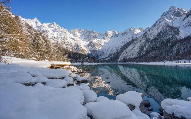 Bipenggou & Ganbao Tibetan Village One-Day Tour - Bipenggou’s forest, snow, and mountain views