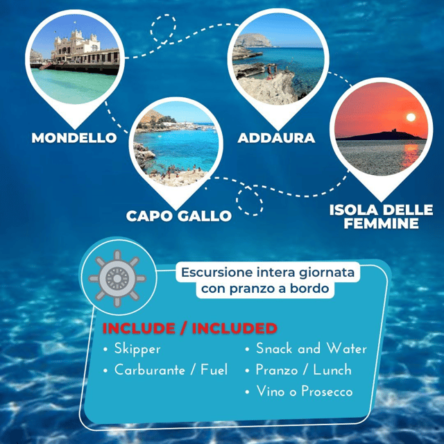 Boat Tour in Palermo With Aperitif Included - Itinerary and Highlights