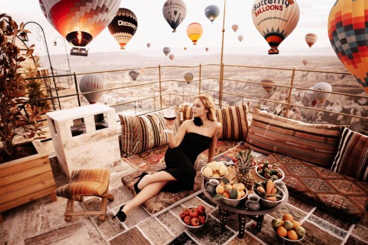 Breakfast in Cappadocia at Carpet Terrace With Balloons - Turkish Traditional Breakfast Delights
