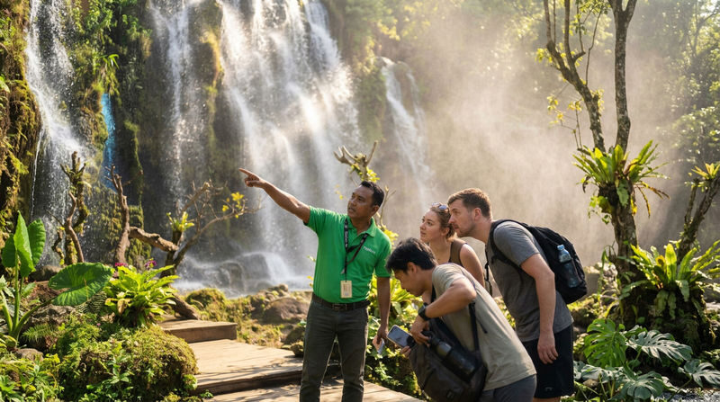 Buatong Waterfall, Wat Ban Den & Cafe Elephant Full-Day Tour - Cafe Elephant: coffee and a view