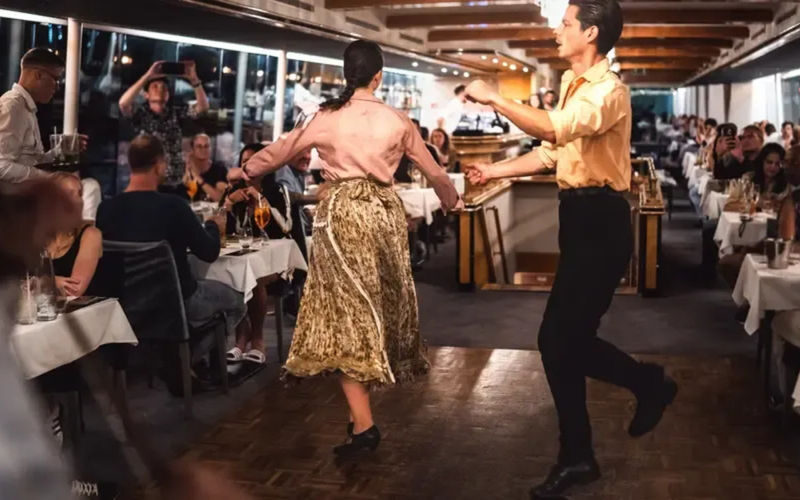 Budapest Dinner Cruise with Live Folk Music - The outdoor deck is worth a visit between courses