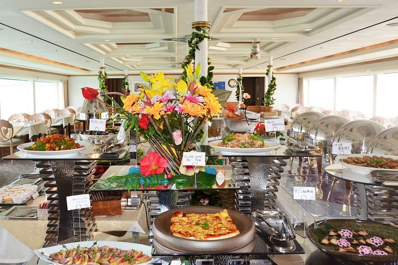 Buffet Cruise in Miyako Island Okinawa - Passing Irabu Bridge and enjoying the open deck