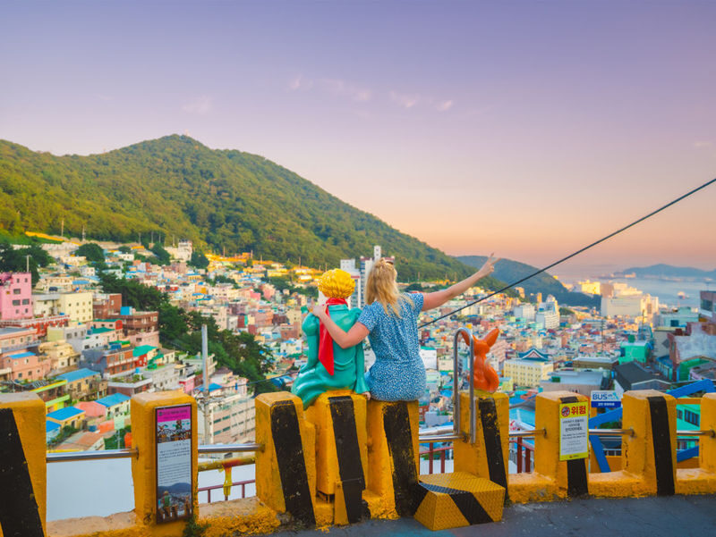 Busan Hwangnyeongsan & Gamcheon Culture Village Half-Day Night Photography Tour - Gamcheon Culture Village after sunset