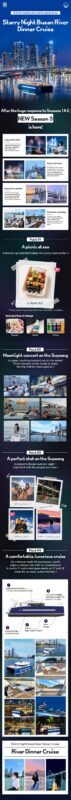 Busan Yacht Dinner Cruise with K-Food & Live Music Haeundae - From APEC Naru Park toward the coast