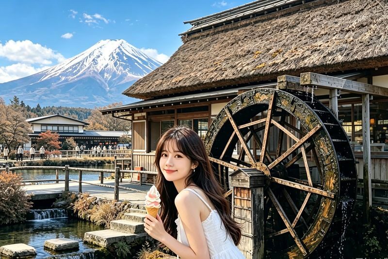 (Cable Car Ticket Included) Mt. Fuji & Lake Kawaguchiko Day Tour | Mt. Tenjo Park / Oshino Hakkai / Chureito Pagoda / Lawson Convenience Store | Off-Peak Travel (Departing from Tokyo) - Arakurayama Sengen Park: pagoda and mountain in one frame