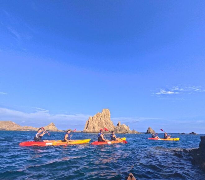 CABO DE GATA: GUIDED KAYAK ROUTE + SNORKELING + FREE PHOTOS - Tour Highlights and Description