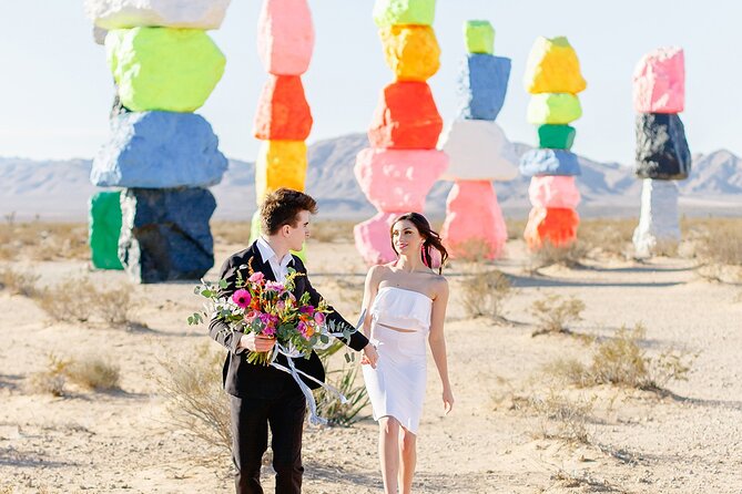 California Desert, Seven Magic Mountains and Welcome to Fabulous Las Vegas Sign - Seven Magic Mountains: Vibrant Art in the Desert