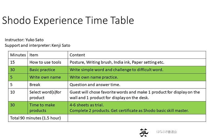Calligraphy Class, Give the Gift of Professional Work. Ginza Area - Meeting and Pickup Information
