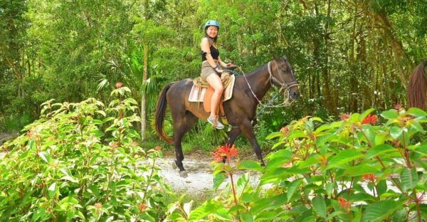 Cancun: Amazing Horseback Riding Tour, Cenote, Zipline & ATV - Cenote Swim