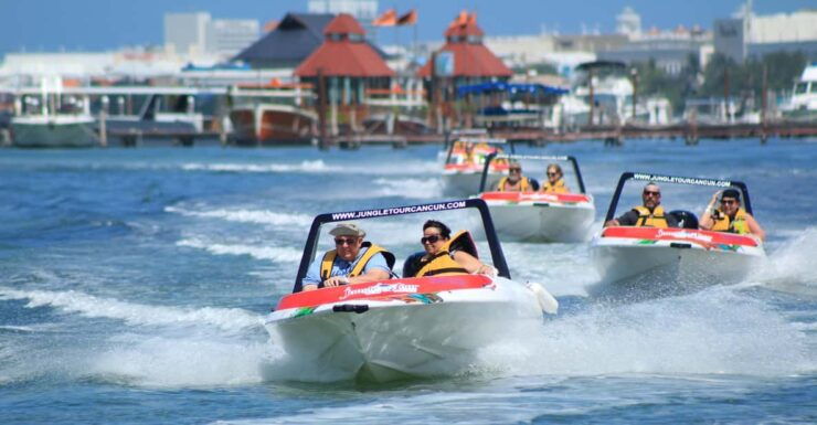 Cancun: an Adventure in the Jungle Aboard a Speedboat and Snorkel - Discover the Underwater Museum (MUSA)