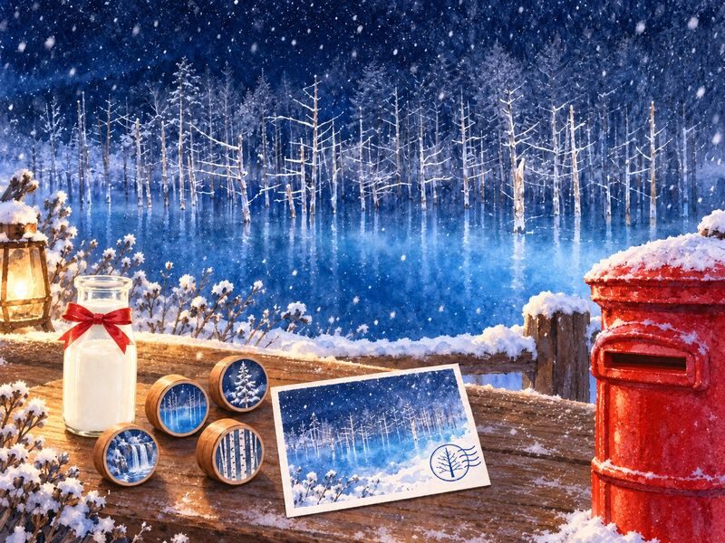 Cantonese and Mandarin/English | Biei Shirogane Blue Pond Illumination + Christmas Tree + White Birch Forest + Ningle Terrace + Shirahige Waterfall | Furano Lunch + Milk Postcard - Biei’s trees and White Birch Forest
