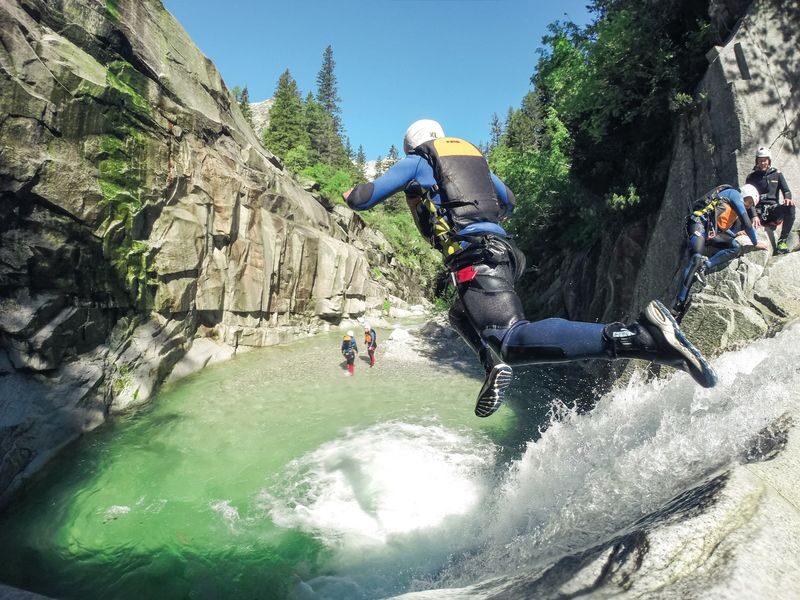 Canyoning in Grimsel Gorge from Interlaken - The 50-meter rappel sets the tone