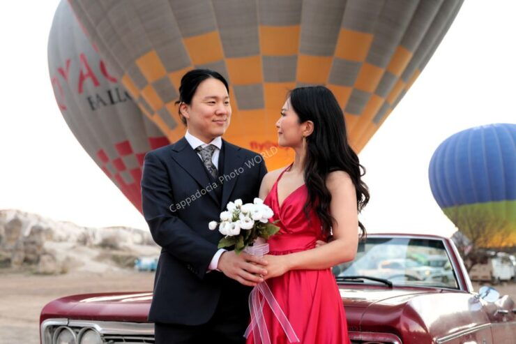 Cappadocia Photo Shoot With Classic Car and Flying Dress - Logistics and Communication