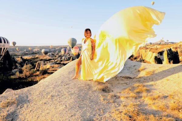 Cappadocia Photoshoot With Flying Dress - Dress and Accessories