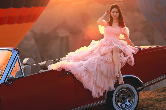 Cappadocia Private Photo Shoot With Flying Dress + Vintage Car - Photo Shoot Highlights