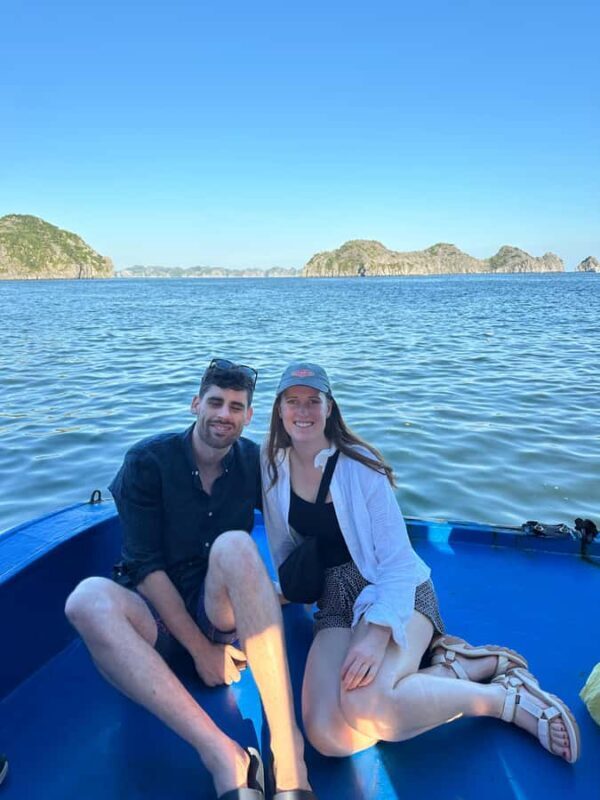 Cat Ba: Lan Ha Bay Boat Tour with Monkey island and sunset - Sunset Over Limestone Cliffs