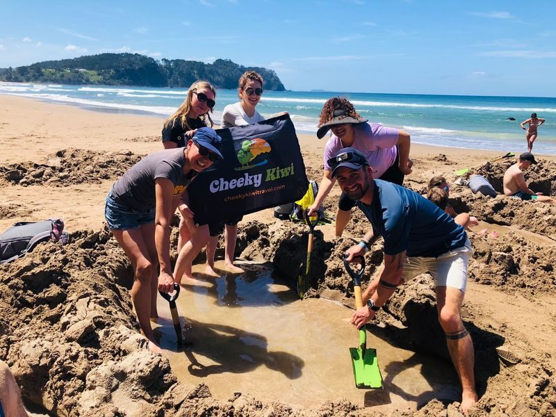 Cathedral Cove & Hot Water Beach Day Tour with Lunch - Hot Water Beach, with the tide in charge