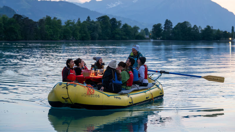 Cheese Fondue Float in Interlaken - Who will enjoy the slow float?