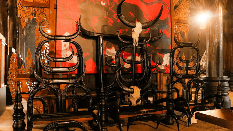 Chiang Mai: Blue White Black Temple in Chiang Rai - Baan Dam: a darker, more provocative change of mood