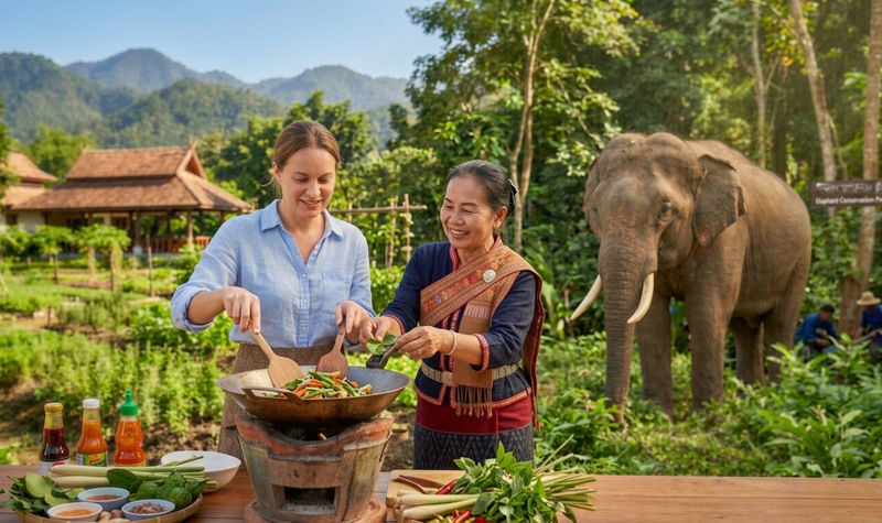 Chiang Mai CASA DE MANGO Full-Day All Inclusive Cooking Class & Elephant Sanctuary Experience - Key points