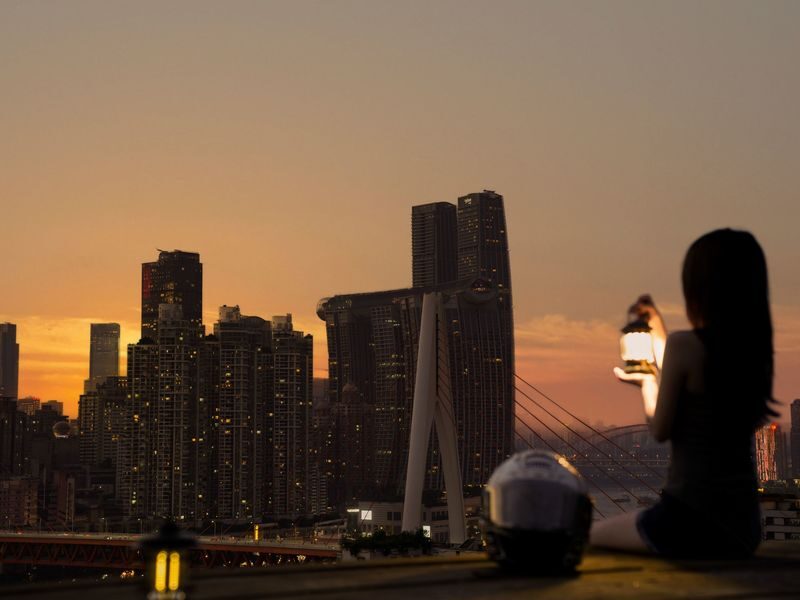 Chongqing Manhattan Rooftop | Tea Stall, BBQ - Drone photography is an extra, not a casual add-on