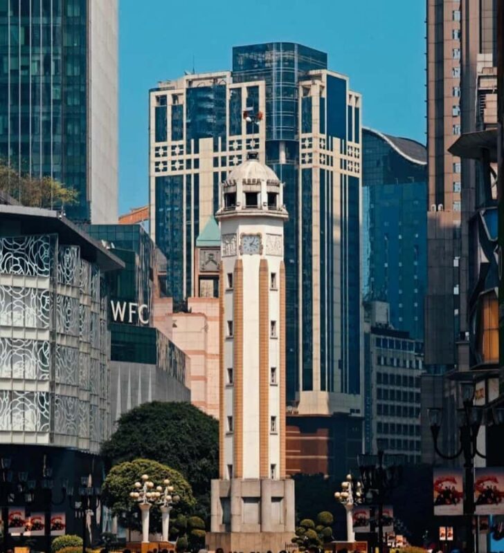 Chongqing: Small Group City Highlights & Light Rail Tour - The Bell Tower Square and River Views