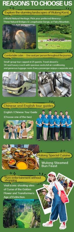 Chongqing Wulong Three Natural Bridges + Longshuixia Fissure / Fairy Mountain 2+1 Luxury Van and Bus Tour (Chinese/English/Thai Guide) - A long road from Chongqing to Wulong