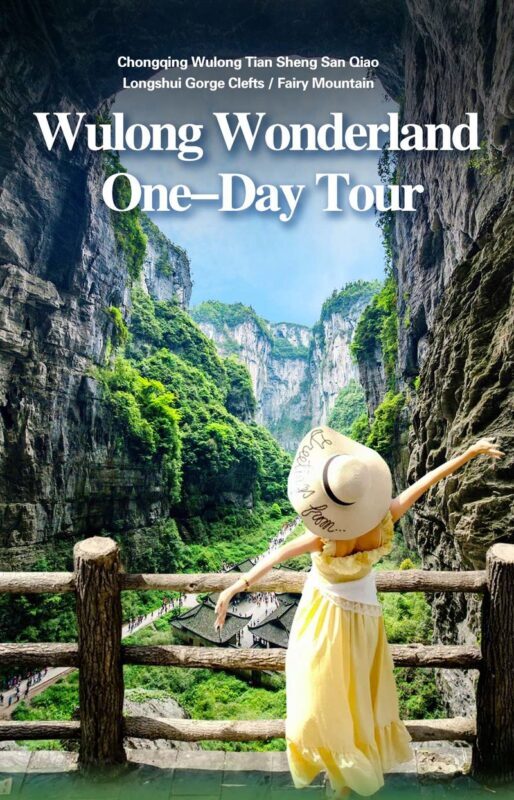 Chongqing Wulong Three Natural Bridges + Longshuixia Fissure / Fairy Mountain 2+1 Luxury Van and Bus Tour (Chinese/English/Thai Guide) - Pick a gorge or a mountain pasture