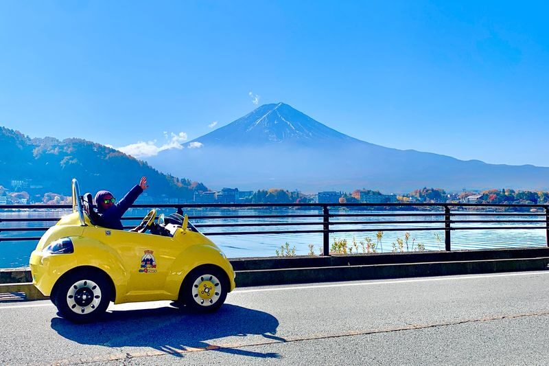 Choro-Q Mini Car Driving Experience in Lake Kawaguchi Area - A tiny car, a proper road and a Fuji-sized view