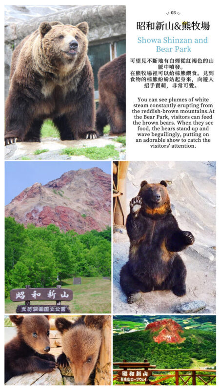 Classic one-day tour of Hokkaido Noboribetsu Jigokudani, Lake Toya, Showa Shinzan, Bear Ranch, and Otaru | Departure from Sapporo - Lake Toya and Showa Shinzan: big views, quick stops