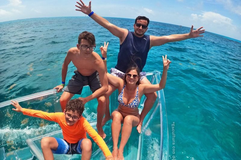 Clear Boat Ride in Isla Mujeres Cancun - What to bring and how to protect the reef