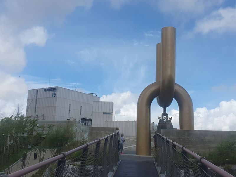 Closest Observatory to DMZ: North Korea View (Starbucks Tour) - Crossing the bridge to Jogang Observatory