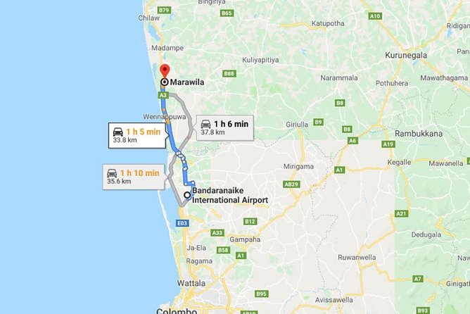 Colombo Airport (CMB) to Marawila City Private Transfer - Cancellation Policy