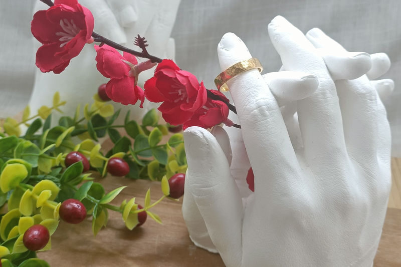 Couples Hand Molding with Siddham Living in Johor Bahru - A keepsake made from a familiar gesture