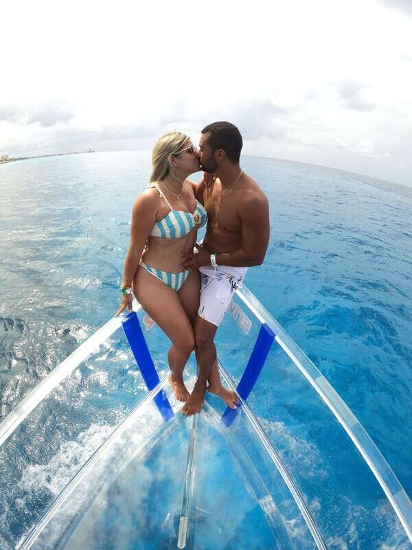 Cozumel: Transparent Boat Tour with Snorkeling and 2 Beers, Clear Boat - Snorkeling at Villablanca Reef