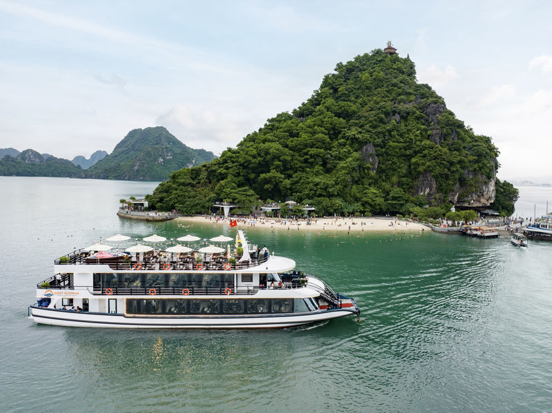 Cozy Olympus Day Cruise: Ha Long Bay, Sung Sot, Ti Top - Sung Sot Cave: a dramatic first stop