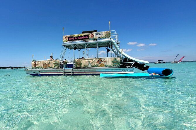Crab Island Charter Four Hours! Double Decker Pontoon 2 Slides - Good To Know