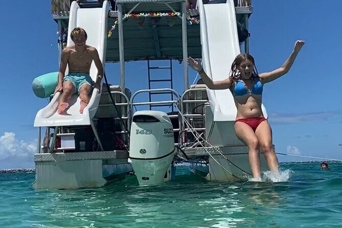 Crab Island Charter Four Hours! Double Decker Pontoon 2 Slides - A Closer Look at the Experience