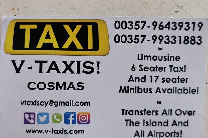 Cyprus Larnaca Airport Private Transfers to Ayia Napa 1-5 Passengers - Directions and Services Offered