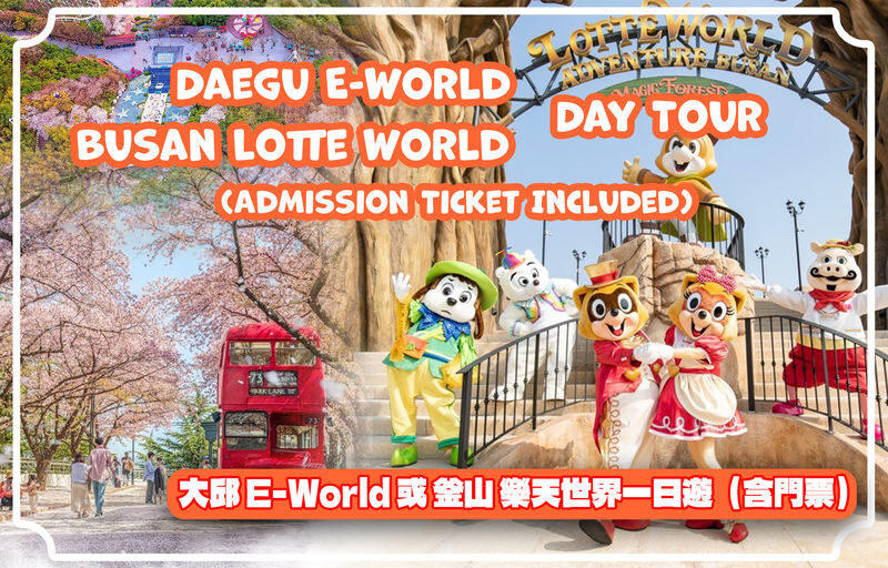 Daegu E-World/Busan Lotte World Shuttle + Ticket from Busan/Daegu - The direct ride from Busan